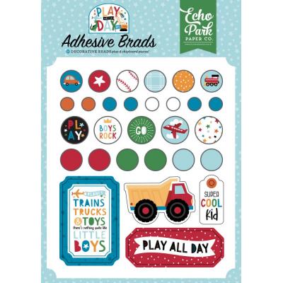 Echo Park Play All Day Boy Embellishments - Adhesive Brads